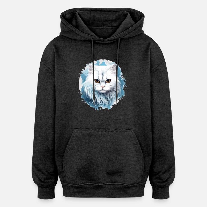 Chat persan Perser Katze - Sweat à capuche oversize unisexe - charbon