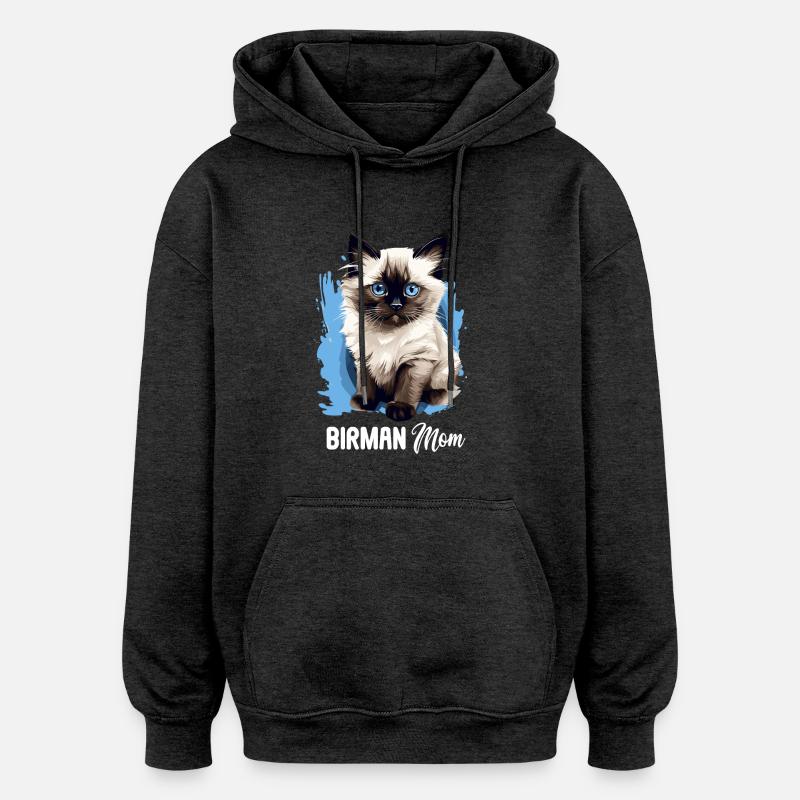 Birman Cat Birma Katze - Oversized Unisex Hoodie - charcoal grey