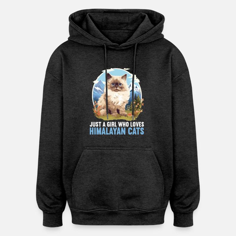 Himalayan Cat Colourpoint Katze - Oversized Unisex Hoodie - charcoal grey