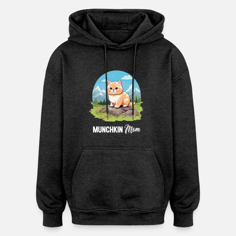 Munchkin Chaton Munchkin Chat - Sweat à capuche oversize unisexe - charbon
