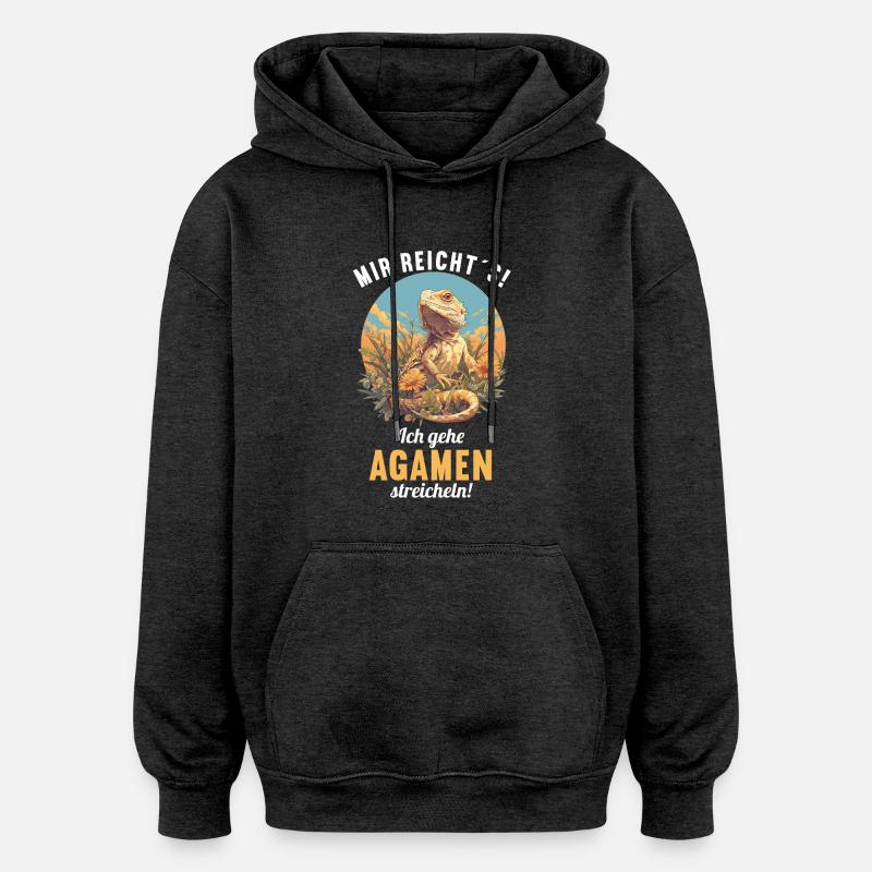 Agamen Agame - Sweat à capuche oversize unisexe - charbon