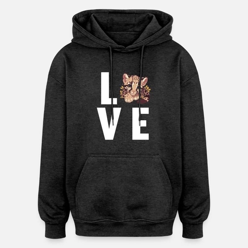 Nebelparder nébelpard néopard nébuleux - Sweat à capuche oversize unisexe - charbon
