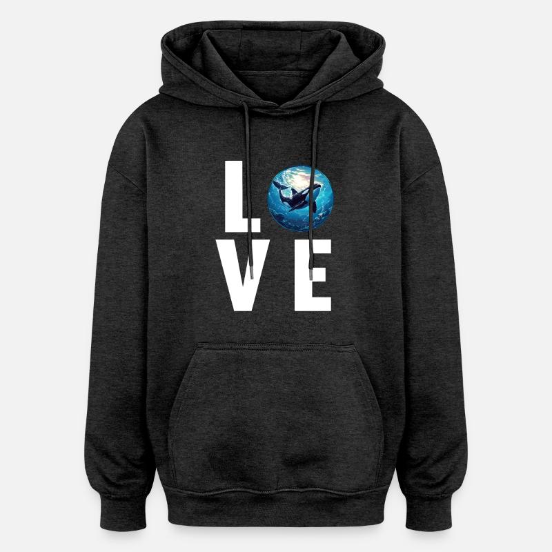 Orques Orques - Sweat à capuche oversize unisexe - charbon
