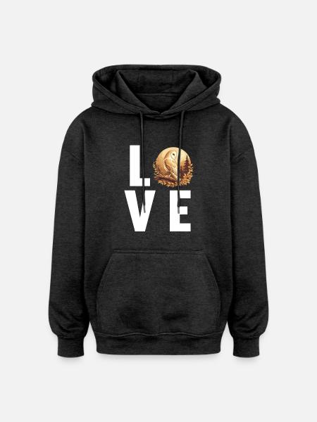 Barn Owl Schleiereulen Schleiereule - Oversized Unisex Hoodie - charcoal grey