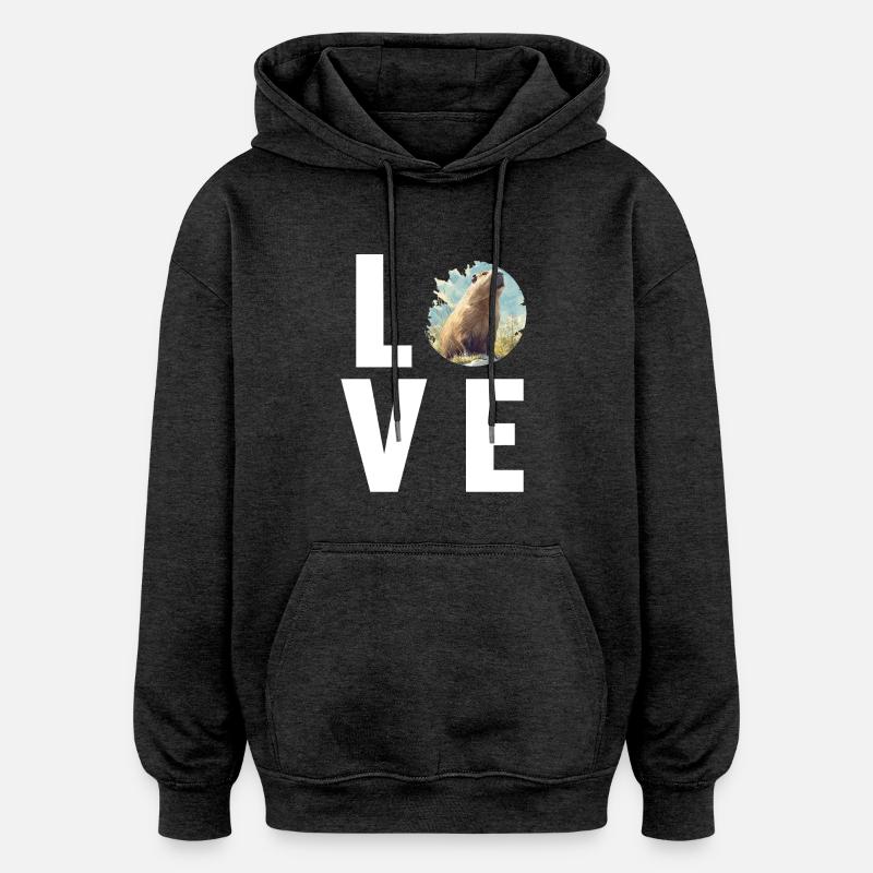 Capybaras Capybara - Oversized Unisex Hoodie - charcoal grey