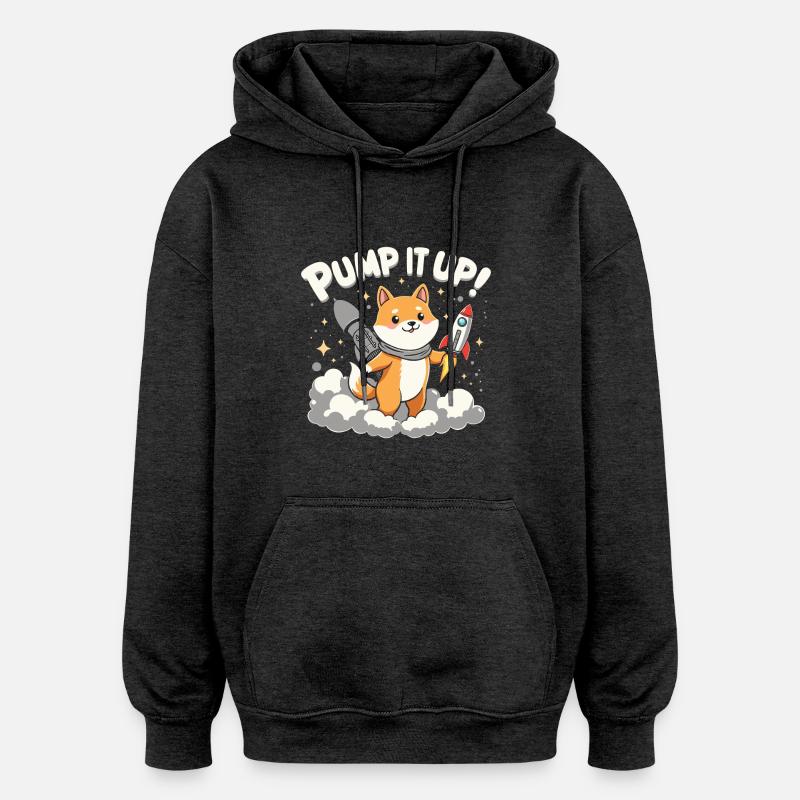 POMPE VERS LA LUNE - Sweat à capuche oversize unisexe - charbon
