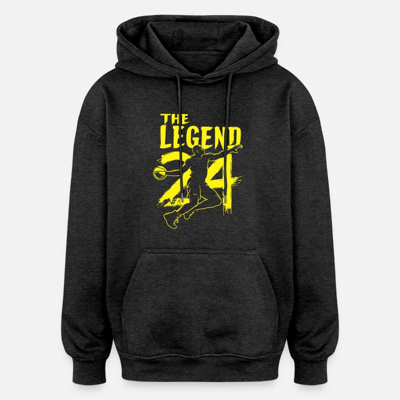 LA LÉGENDE 24 - Sweat à capuche oversize unisexe - charbon