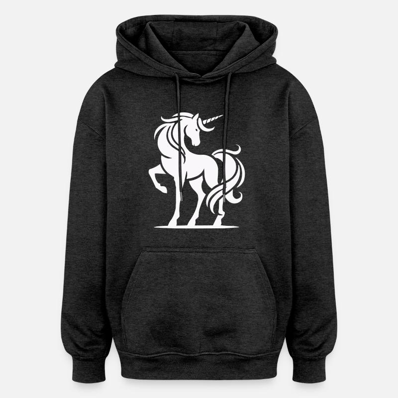 einhorn - Oversized Unisex Hoodie - Anthrazit