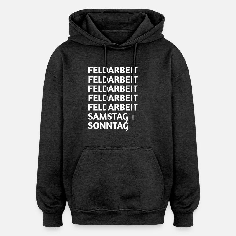 Travail sur le terrain - Sweat à capuche oversize unisexe - charbon