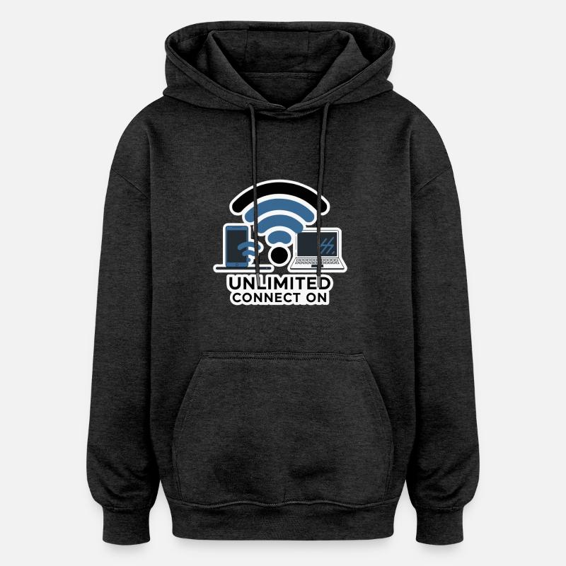 EN LIGNE - Sweat à capuche oversize unisexe - charbon
