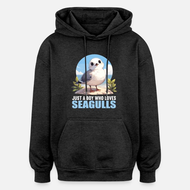Mouettes Mouette - Sweat à capuche oversize unisexe - charbon