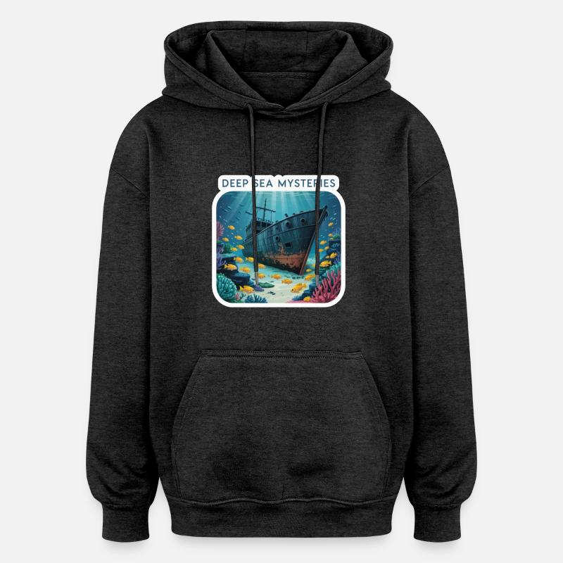 MYSTÈRES DES PROFONDEURS MARINES - Sweat à capuche oversize unisexe - charbon