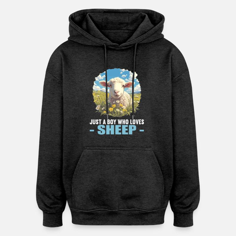 Mouton Mouton - Sweat à capuche oversize unisexe - charbon
