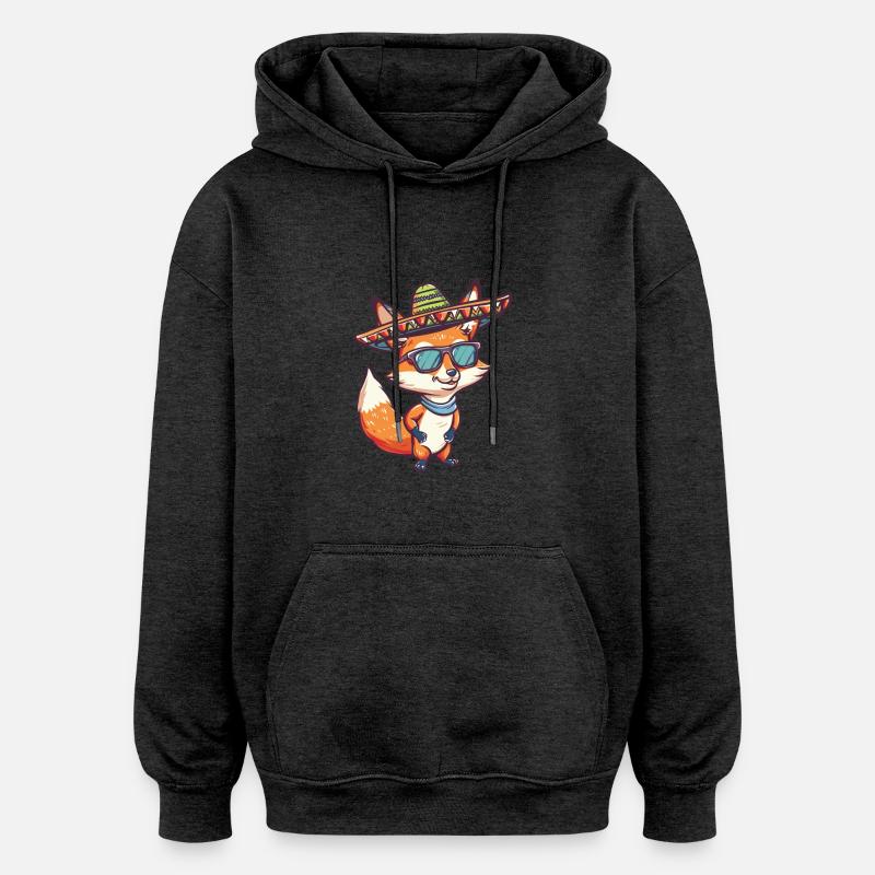 Fuchs Comic Lustig Sombrero - Oversized Unisex Hoodie - Anthrazit
