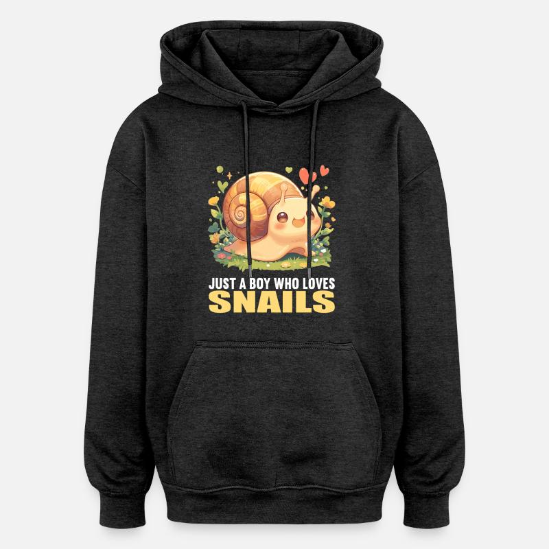 Escargots Escargot - Sweat à capuche oversize unisexe - charbon