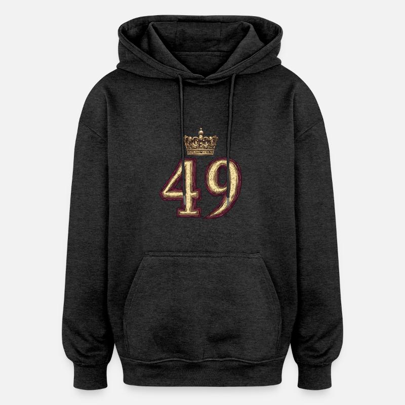 49 Nombre Couronne - Sweat à capuche oversize unisexe - charbon