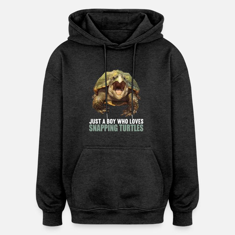 Snapping Turtles Snapping Turtle - Oversized Unisex Hoodie - charcoal grey