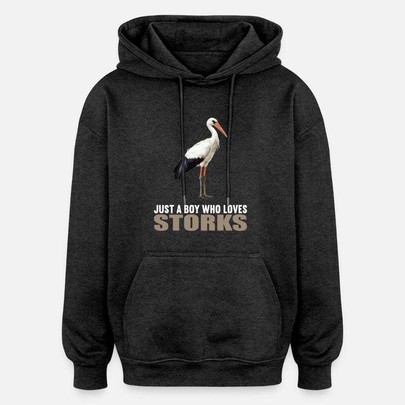 Storks Stork - Oversized Unisex Hoodie - charcoal grey