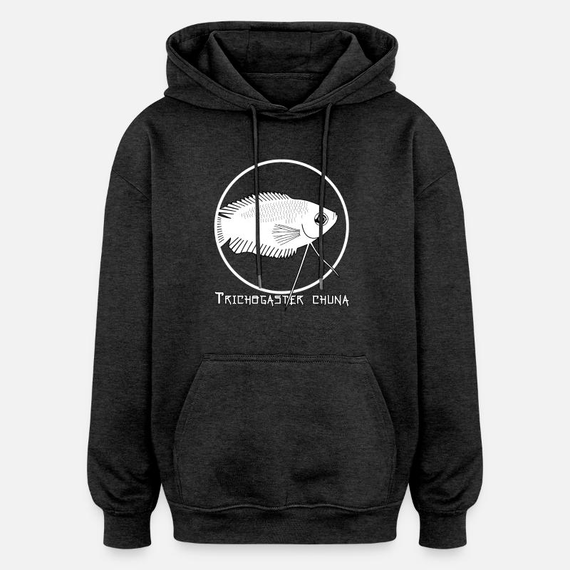 Trichogaster chuna - Sweat à capuche oversize unisexe - charbon