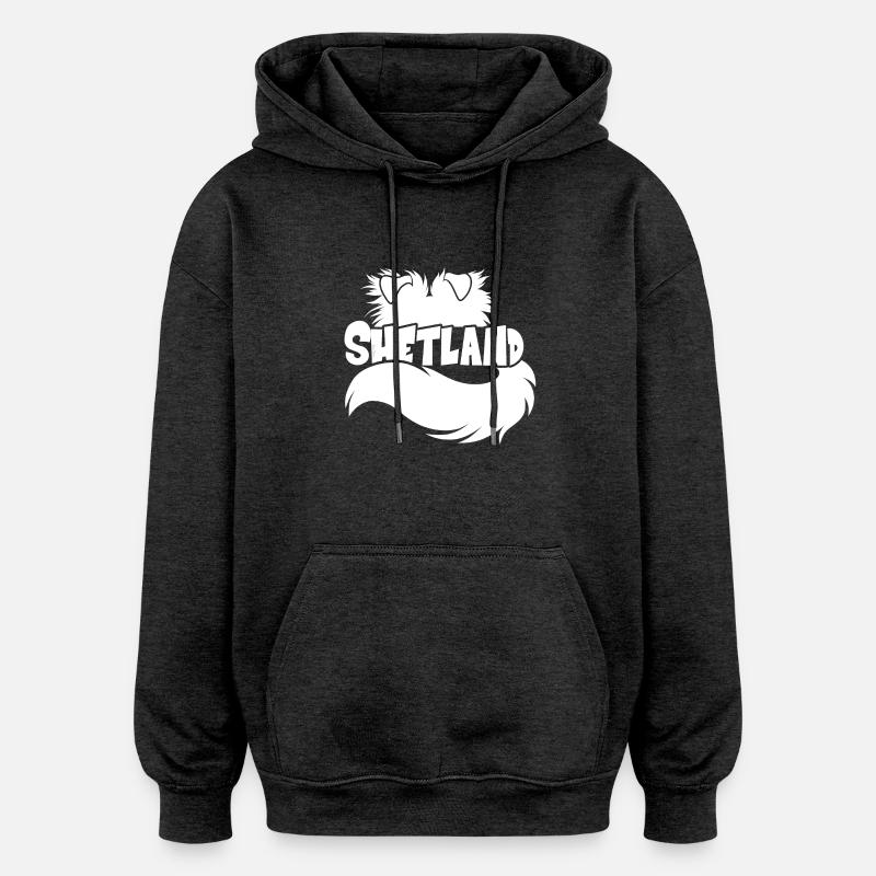 Silhouette Shetland - Blanc - Sweat à capuche oversize unisexe - charbon