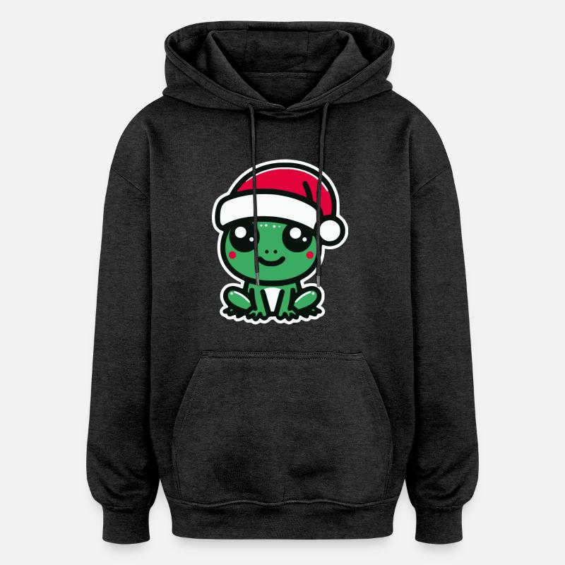 Grenouille de Noël - Sweat à capuche oversize unisexe - charbon