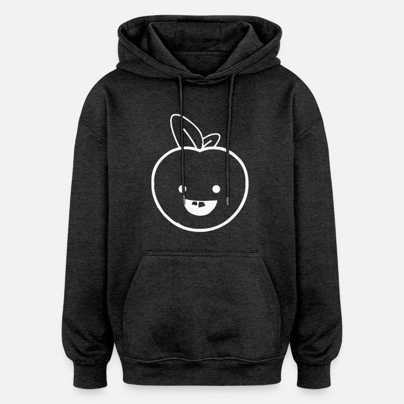 sourire pomme - Sweat à capuche oversize unisexe - charbon