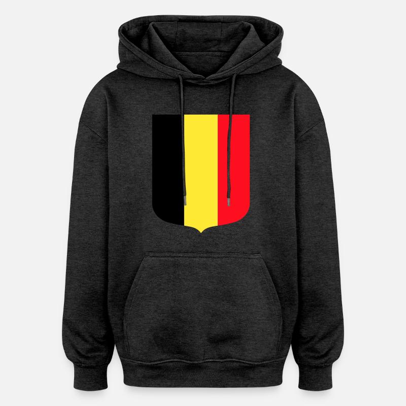 Belgique - Sweat à capuche oversize unisexe - charbon
