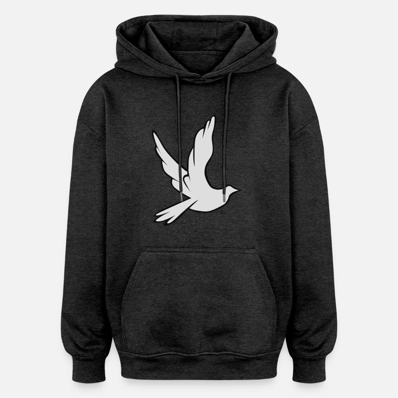 Colombe de la paix - Sweat à capuche oversize unisexe - charbon