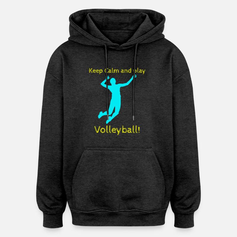Volley-ball - Sweat à capuche oversize unisexe - charbon