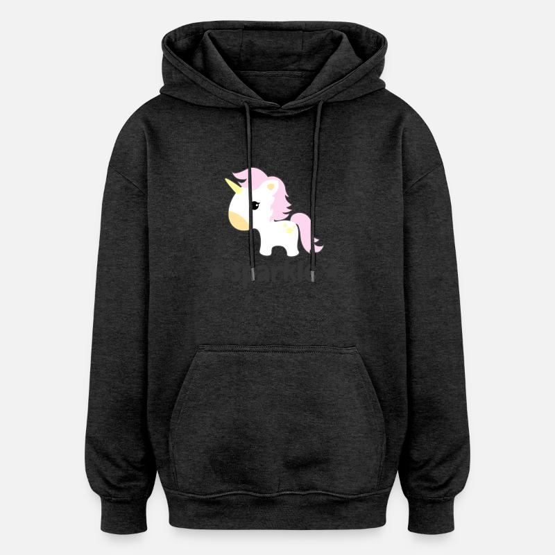 licorne - Sweat à capuche oversize unisexe - charbon