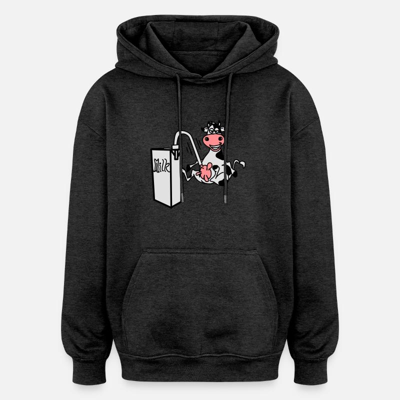 milkcow - Sweat à capuche oversize unisexe - charbon