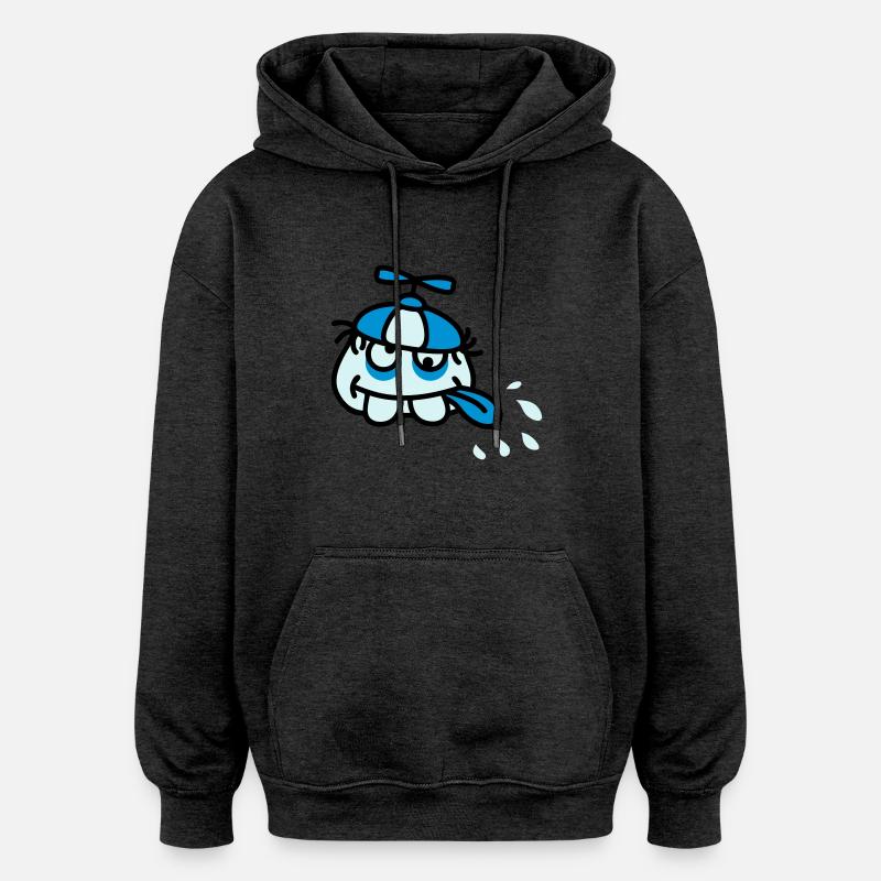 Funny Crazy Stupid Face - Sweat à capuche oversize unisexe - charbon