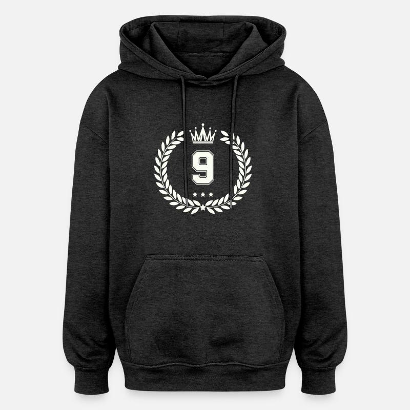 Armoiries 9 - Sweat à capuche oversize unisexe - charbon