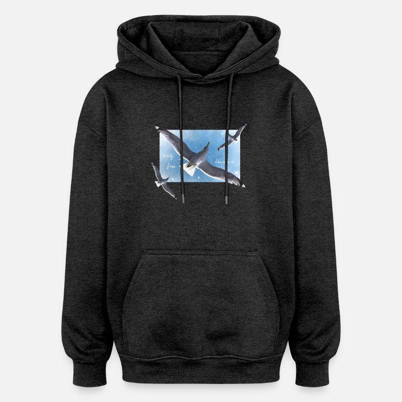 frei sein wie ein Vogel - Oversized Unisex Hoodie - Anthrazit