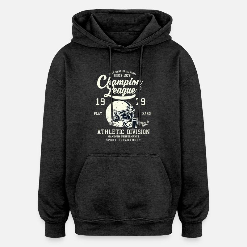 Champion League - Sweat à capuche oversize unisexe - charbon