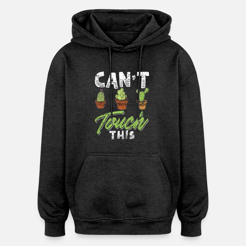 Drôle Cactus Shirt Distressed - Sweat à capuche oversize unisexe - charbon