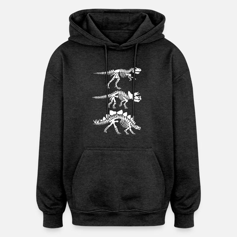 anatomie du squelette de dinosaure - Sweat à capuche oversize unisexe - charbon