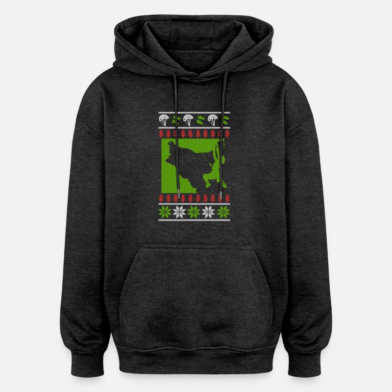 Escalade Bouldering laid de Noël - Sweat à capuche oversize unisexe - charbon