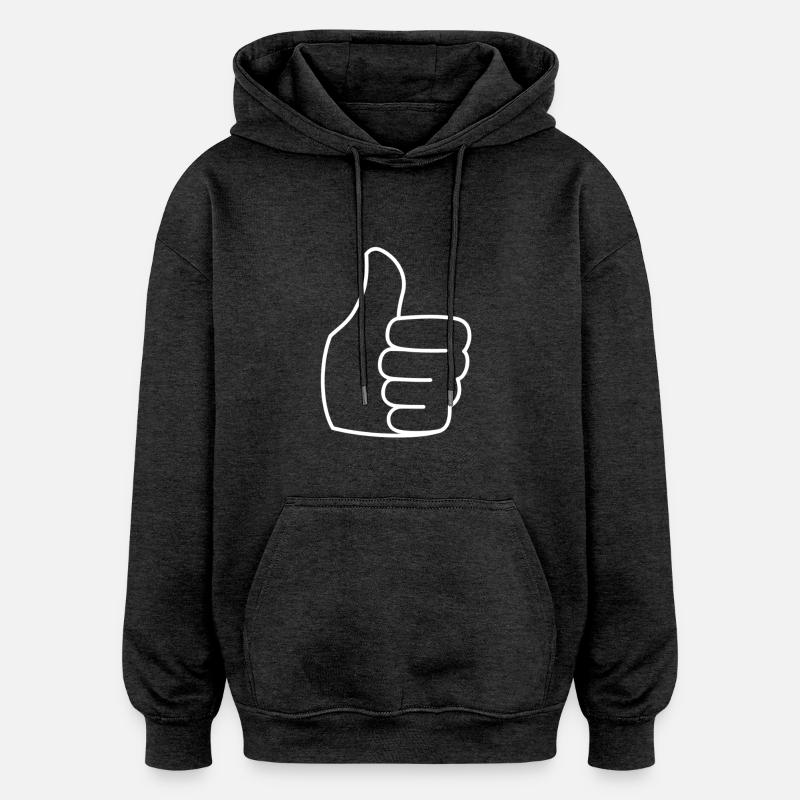 pouces vers le haut - Sweat à capuche oversize unisexe - charbon