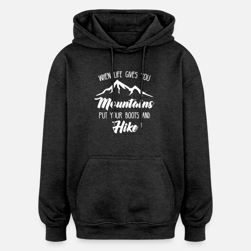 Climbing - climbing - gift - Oversized Unisex Hoodie - charcoal grey