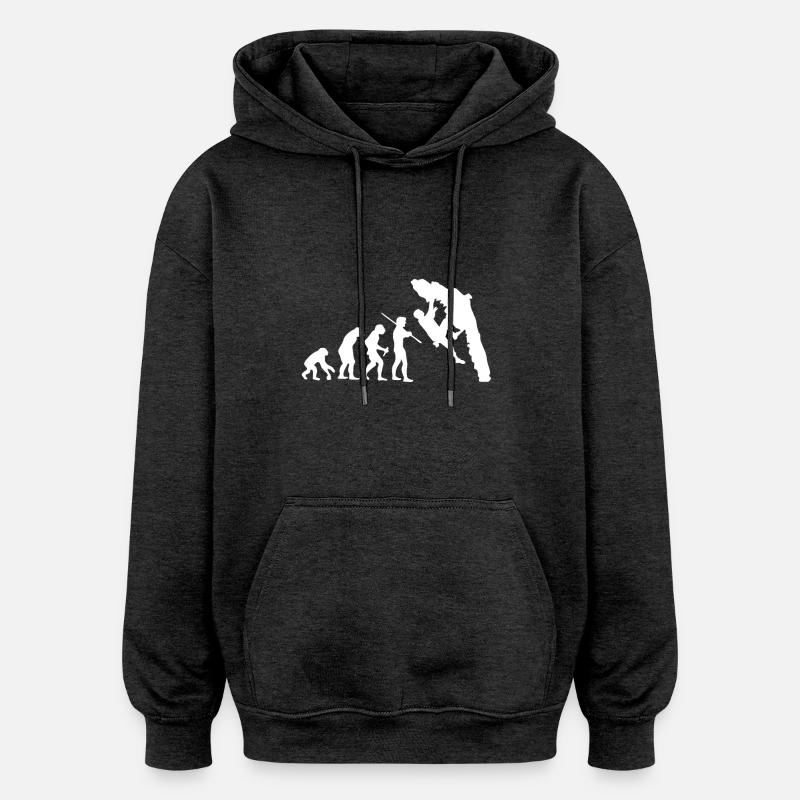 Evolution Bouldering Escalade T-shirt - Sweat à capuche oversize unisexe - charbon