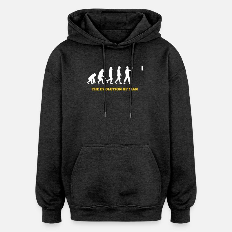 Darts - Evolution - Funny - Gift - Oversized Unisex Hoodie - charcoal grey