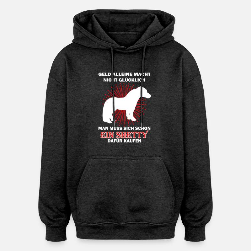 poney Shetland Shetty - Sweat à capuche oversize unisexe - charbon