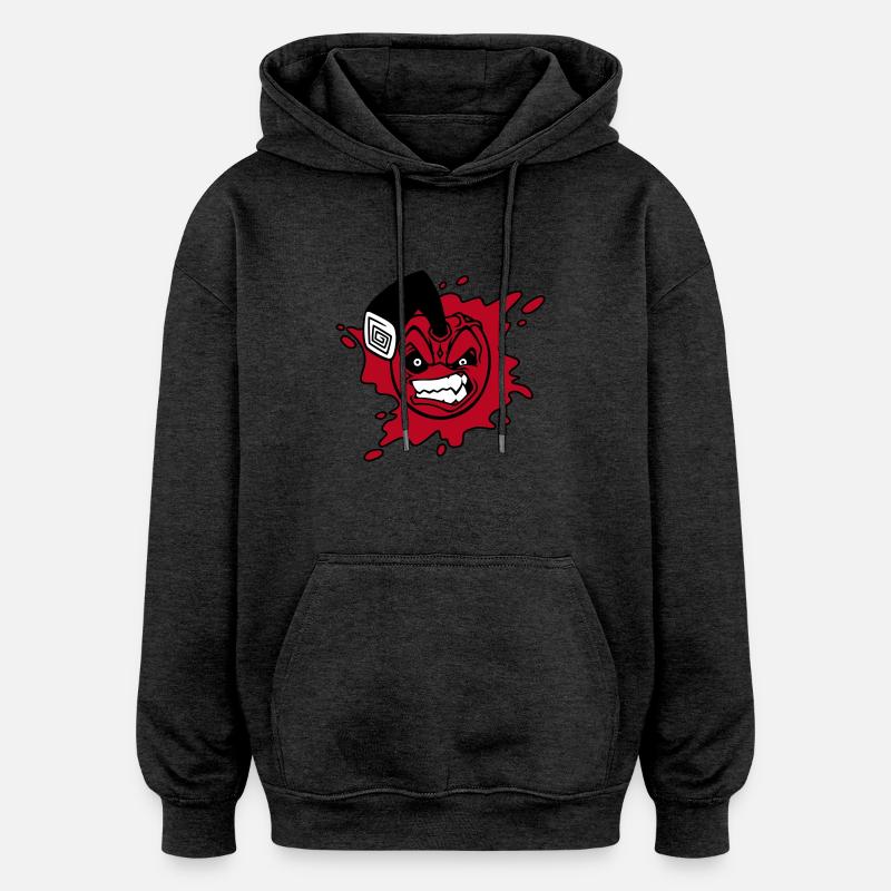 Angry cherry - Sweat à capuche oversize unisexe - charbon