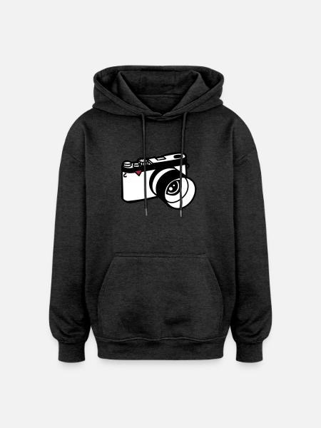 Camera - Oversized Unisex Hoodie - charcoal grey