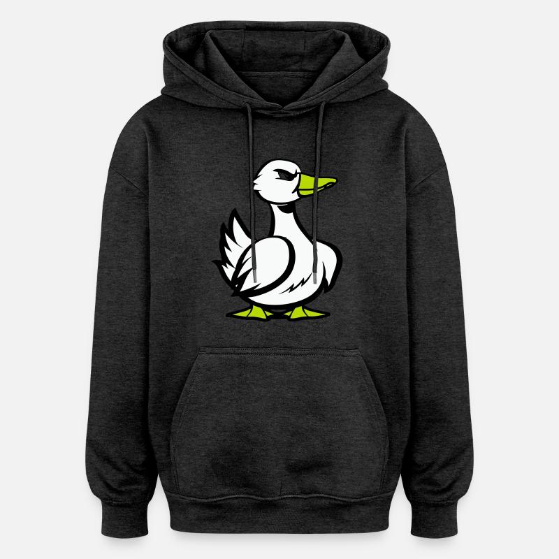 Duck Comic Cartoon - Oversized Unisex Hoodie - charcoal grey