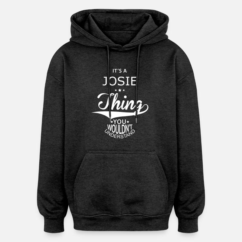 Josie - Sweat à capuche oversize unisexe - charbon
