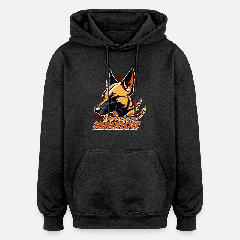 belgian maliniois - Sweat à capuche oversize unisexe - charbon