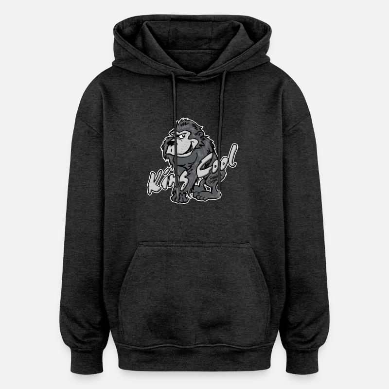 Gorilla King Cool - Sweat à capuche oversize unisexe - charbon
