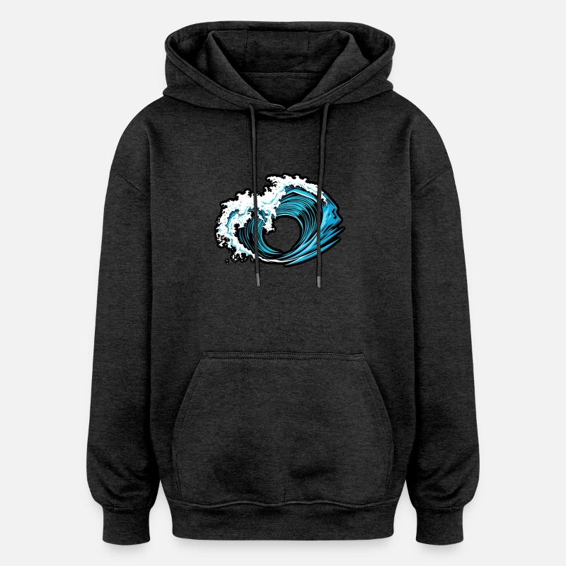 Power Wave – Retro Surf Vibes - Oversized Unisex Hoodie - Anthrazit